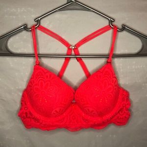 aerie bright red push up bra